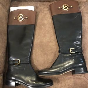 Michael Kors Black and Brown Boots size 6.5